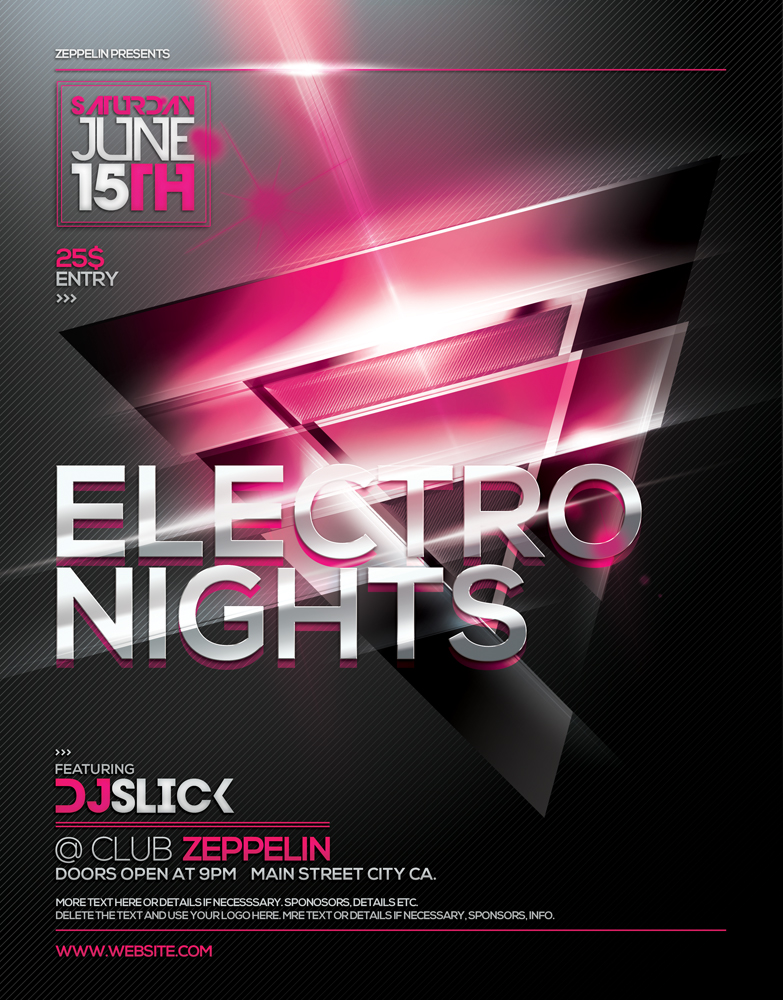Electro Nights Flyer Template Vol 6