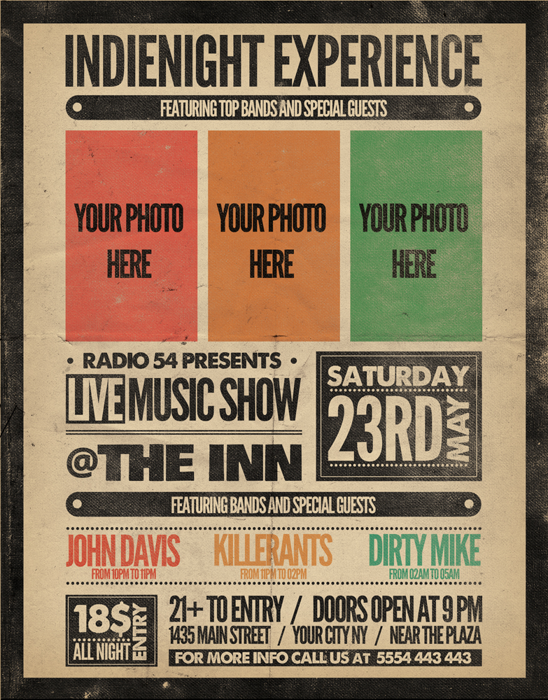 Indienight Experience Flyer Template 1