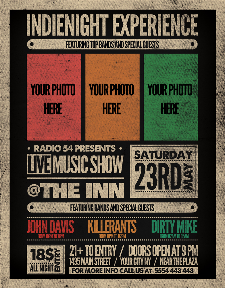 Indienight Experience Flyer Template 2